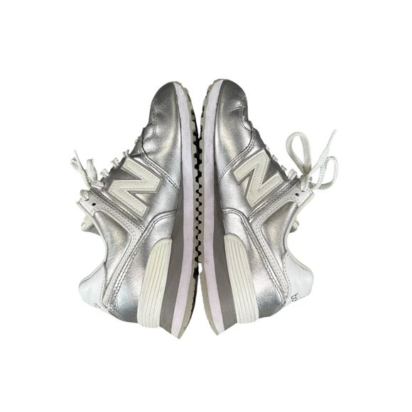 New Balance Womens Silver 574 Sneakers Size 6.5 US 37 EU - Picture 7 of 11